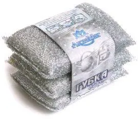 Губка д/посуды Серебро в  сетке/3шт